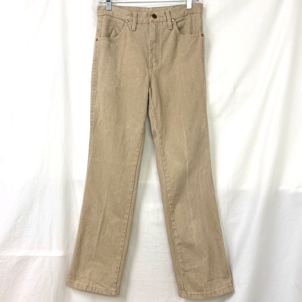 WRANGLER 936TAN Cowboy Cut Slim Fit Jeans Men's 29x30 Tan Denim Straight Leg